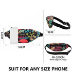 Riñonera Deportiva Unisex con Estampado de Hojas - Bolsa de Cintura para Running, Senderismo y Viajes