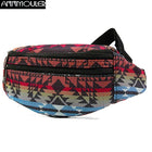 Riñonera Deportiva Bohemia con Estampado y Múltiples Bolsillos
