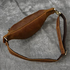 Riñonera Hombre Cuero Genuino - Bolso Bandolera Pequeño Multifuncional para Viaje