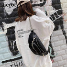 Riñonera de Cuero para Mujer - Bolso de Piel Negro Elegante y Versátil