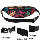 Riñonera Deportiva Unisex con Estampado de Hojas - Bolsa de Cintura para Running, Senderismo y Viajes