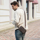 Riñonera de Cuero Genuino para Hombre - Bolso de Piel de Vestir Elegante