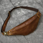 Riñonera de Cuero para Hombre - Bolso de Piel de Vestir Mini y Elegante