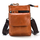 Riñonera de Cuero Vintage para Hombre - Bolso de Piel de Vestir Mini