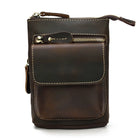 Riñonera de Cuero Vintage para Hombre - Bolso de Piel de Vestir Mini