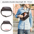 Riñonera de Cuero Genuino para Hombre - Bolso Cinturón Vintage con Tarjetero
