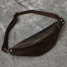 Riñonera de Cuero para Hombre - Bolso Cinturón de Viaje Pequeño y Elegante
