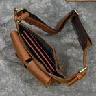 Riñonera de Cuero Genuino para Hombre - Bolso Cinturón Multifuncional con Compartimentos para Cigarrillos, Teléfono y Cartera