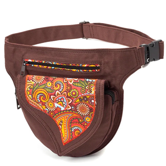 Riñonera de Cintura para Mujer - Bolso Bandolera Casual Grande de Lona