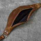 Riñonera Hombre Cuero Genuino - Bolso Bandolera Pequeño Multifuncional para Viaje