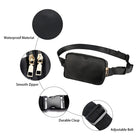 Riñonera Deportiva Geestock - Bolsa de Cintura con Doble Cremallera para Festivales, Senderismo y Running