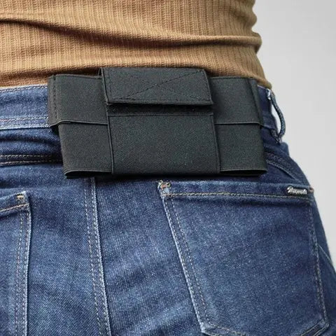 Riñonera Deportiva Negra Invisible - Portátil y Cómoda para Correr