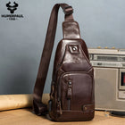 Riñonera de Cuero Genuino para Hombre - Bolso de Piel de Vestir Elegante