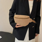 Riñonera Deportiva Unisex de Peluche - Bolsa de Cintura Elegante y Cómoda