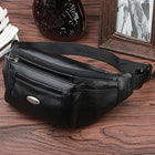 Riñonera Deportiva de Cuero Genuino con Múltiples Bolsillos - Bolsa de Viaje para Hombre