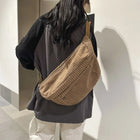 Riñonera de Cintura para Mujer - Bolso Bandolera de Pana Grande y Casual