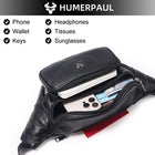 Riñonera Deportiva de Cuero Genuino - Bolso Bandolera para Hombre