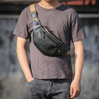 Riñonera de Cuero Premium para Hombre - Bolso Bandolera Multifuncional