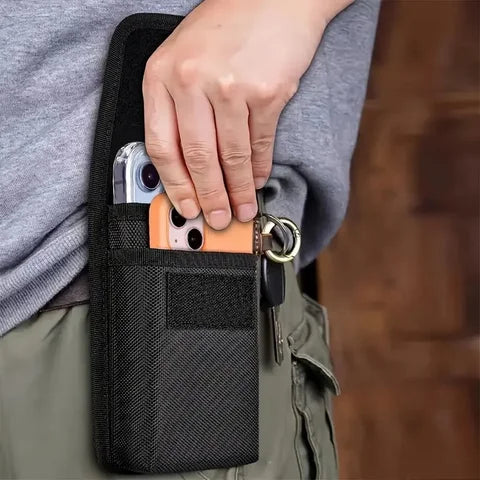 Riñonera Deportiva Universal con Bolsillo para Teléfono 7,5" y Dos Ranuras para Tarjetas - Nylon Resistente