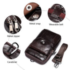 Riñonera Deportiva WESTAL de Cuero Genuino - Pequeña Bolsa Negra para Hombre
