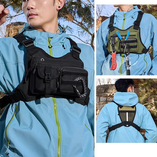 Riñonera Táctica para Mujer - Bolso Pechera Deportiva Multibolsillos para Correr, Ciclismo y Trabajo