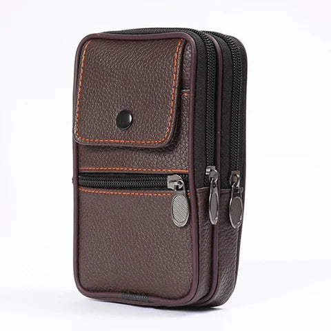 Riñonera Deportiva Multifuncional para Hombre - Bolsa de Cintura con Compartimentos para Teléfono y Monedas