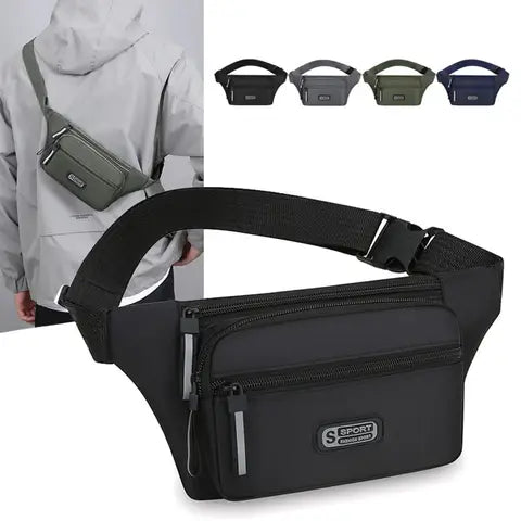 Riñonera Deportiva Hombre Impermeable Gran Capacidad Antirrobo