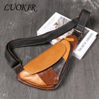 Riñonera de Moda para Hombre de Cuero Genuino - Bolso Pecho Elegante