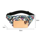 Riñonera Deportiva Impermeable con Estampado Floral y Múltiples Compartimentos