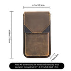Riñonera Deportiva de Cuero Crazy Horse Vintage para Hombre - Pequeña Cartera para Teléfono