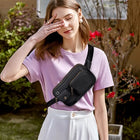 Riñonera Deportiva Impermeable para Mujer - Bolsa Pechera con Doble Cremallera y Múltiples Bolsillos, Correa Ajustable