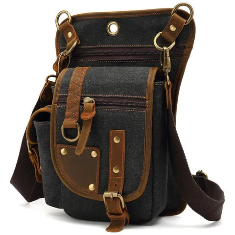 Riñonera Hombre de Lona para Equitación y Viaje - Bolsa Cangurera Esencial