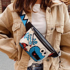 Riñonera Deportiva Mujer con Estampado de Personajes - Bolsa de Cintura Multifuncional