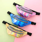 Riñonera Deportiva Brillante con Láser - Bolsa de Cintura para Mujer y Hombre