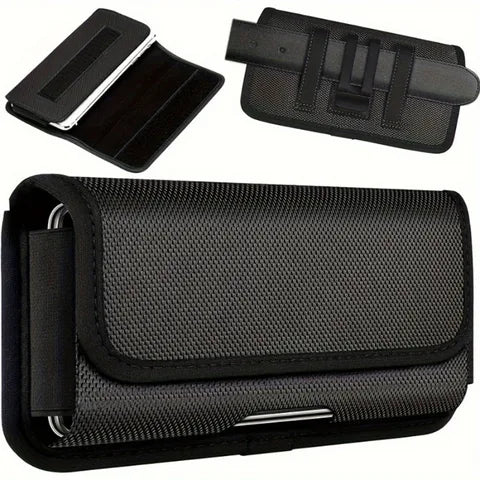 Riñonera Deportiva Multifuncional para Hombre: Bolsa Cartera Negra con Funda para Teléfono y Tarjetero