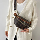 Riñonera Deportiva Mujer - Bolso Cintura con Cadena de Piel Sintética