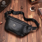 Riñonera Deportiva de Cuero Genuino - Bolsa Cruzada para Hombre, Ideal para Entrenamiento, Viajes y Aventuras
