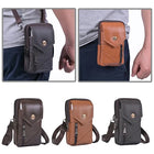 Riñonera Deportiva Impermeable de Cuero Vintage - Bolsa de Cintura Ligera para Hombre
