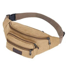Riñonera Deportiva Hombre - Bolsa de Cintura de Lona Resistente con 3 Cremalleras