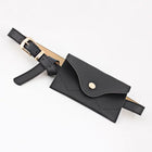 Riñonera Deportiva Mujer - Bolso Cintura Cuero Sintético Negro Elegante y Casual