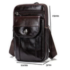 Riñonera Deportiva WESTAL de Cuero Genuino - Pequeña Bolsa Negra para Hombre