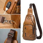 Riñonera de Cuero Genuino para Hombre - Bolso de Piel de Vestir Elegante