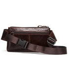 Riñonera Deportiva de Cuero Genuino para Hombre - Organizador de Viaje