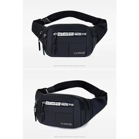 Riñonera Deportiva Impermeable Grande para Hombre y Mujer - Bolsa de Cintura Multifuncional