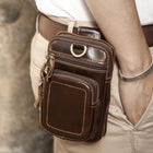 Riñonera Deportiva Hombre Cuero - Bolsa Táctica Retro para Móvil