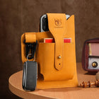 Riñonera de Cuero Genuino Vintage para Hombre - Bolsa de Cintura para Móvil y Llaves
