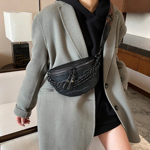 Riñonera Deportiva Mujer - Bolso Cintura Cuero Invierno con Compartimento para Teléfono