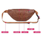 Riñonera Deportiva Vintage de Cuero Sintético para Hombre, Bolsa de Cintura Multibolsillos, Mochila Pecho para Senderismo