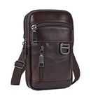 Riñonera Deportiva de Cuero Vintage para Hombre - Bolsa de Cintura Multifuncional