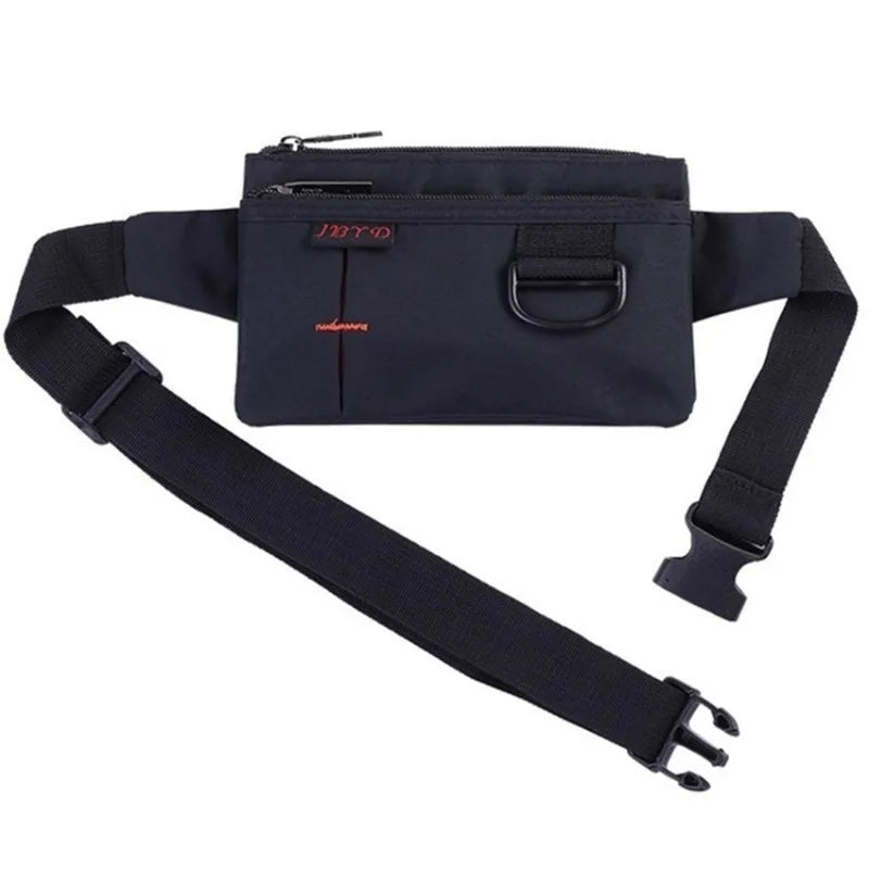 Riñonera Hombre Nylon Negro - Bandolera Casual Cintura